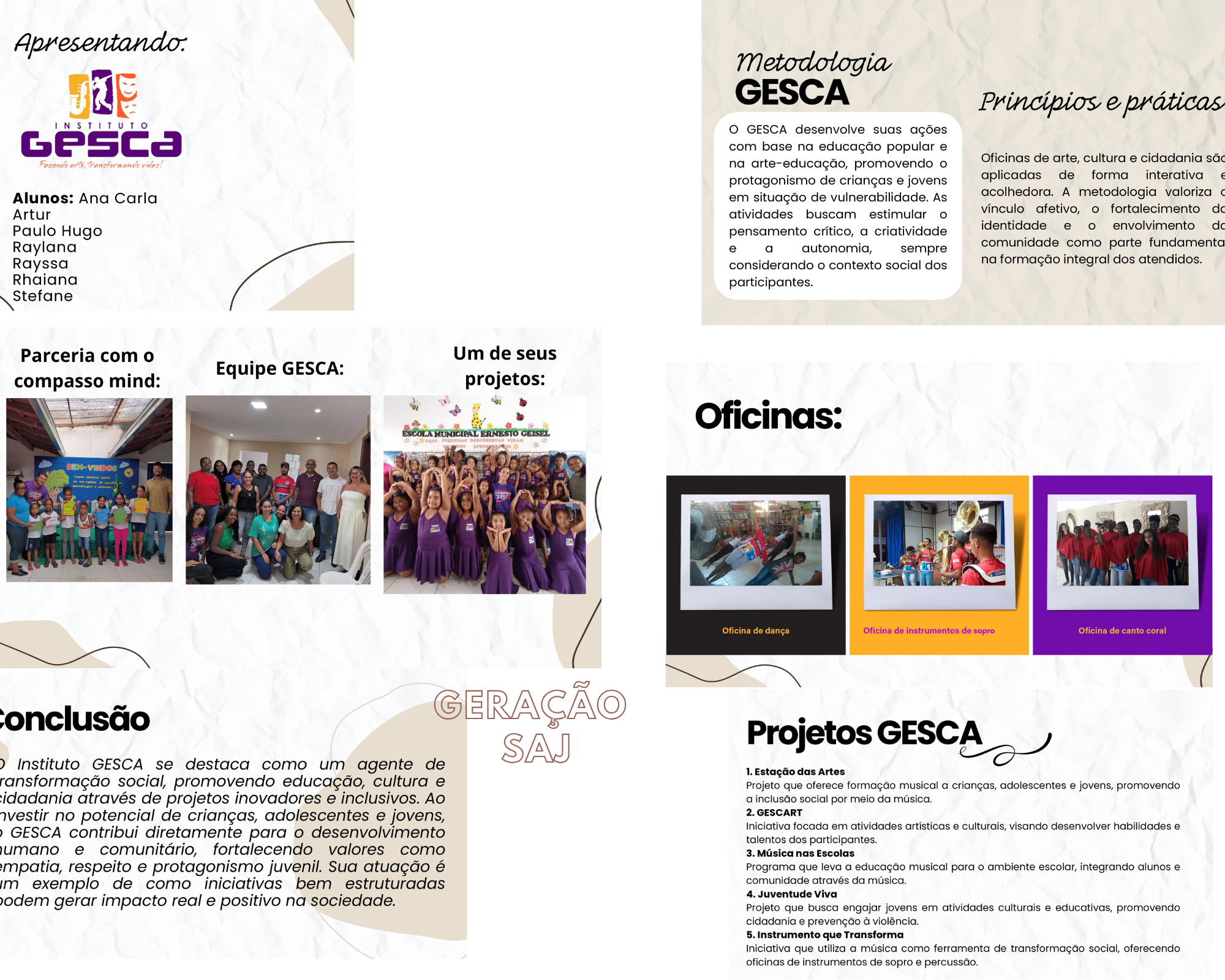 Apresentação GESCA- Projeto Geração-SAJ 